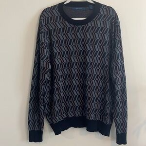 Perry Ellis Cotton Modal Geometric CrewNeck Sweater 90s 2X eclectic grandpa